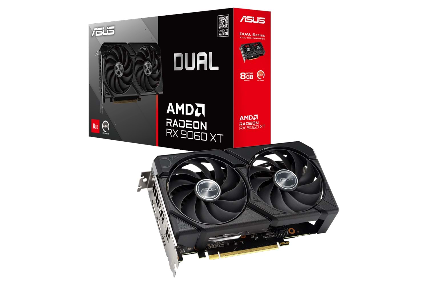 ASUS DUAL-RX9060XT-8G, 8Gb, 128Bit, GDDR6, 1xHDMI, 2xDP, GAMING Ekran Kartı