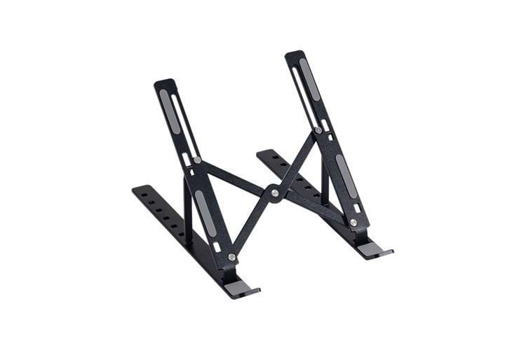 FRISBY FNC-5155ST, 10"-15.6" Taşınabilir, Katlanır, Notebook Standı, 7 Kademeli Ayarlanabilir Yükseklik, Alüminyum (Siyah)