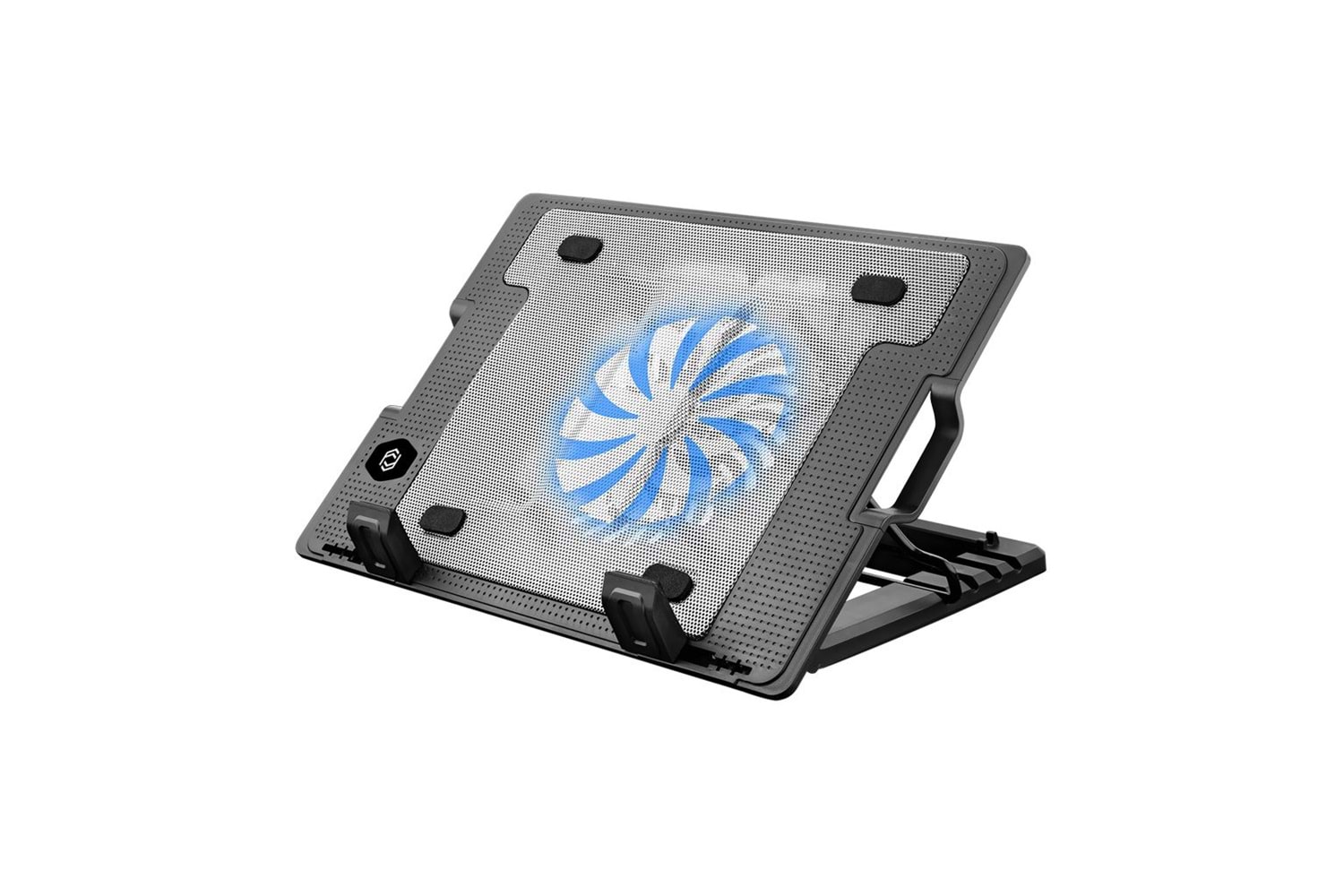 FRISBY FNC-37ST 14cm Fan, 10"-17" Notebook Soğutucu, 5 Kademeli Stand, Mavi Ledli (Siyah)