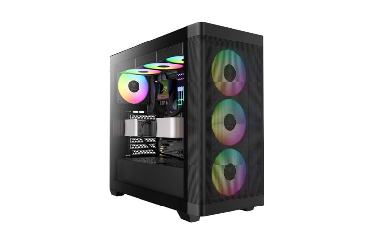 GAMDIAS ATHENA M3, 850W, 80+ Bronze, Tempered Glass, Type-C, Mesh Ön Panel, ARGB, ATX, GAMING KASA