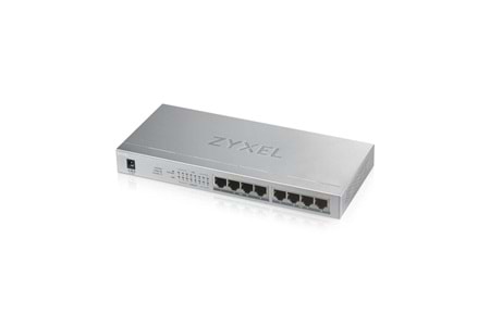 ZyXEL GS1008HP, 8 Port, GigaBit, PoE 60W, Yönetilemez, Masaüstü Switch