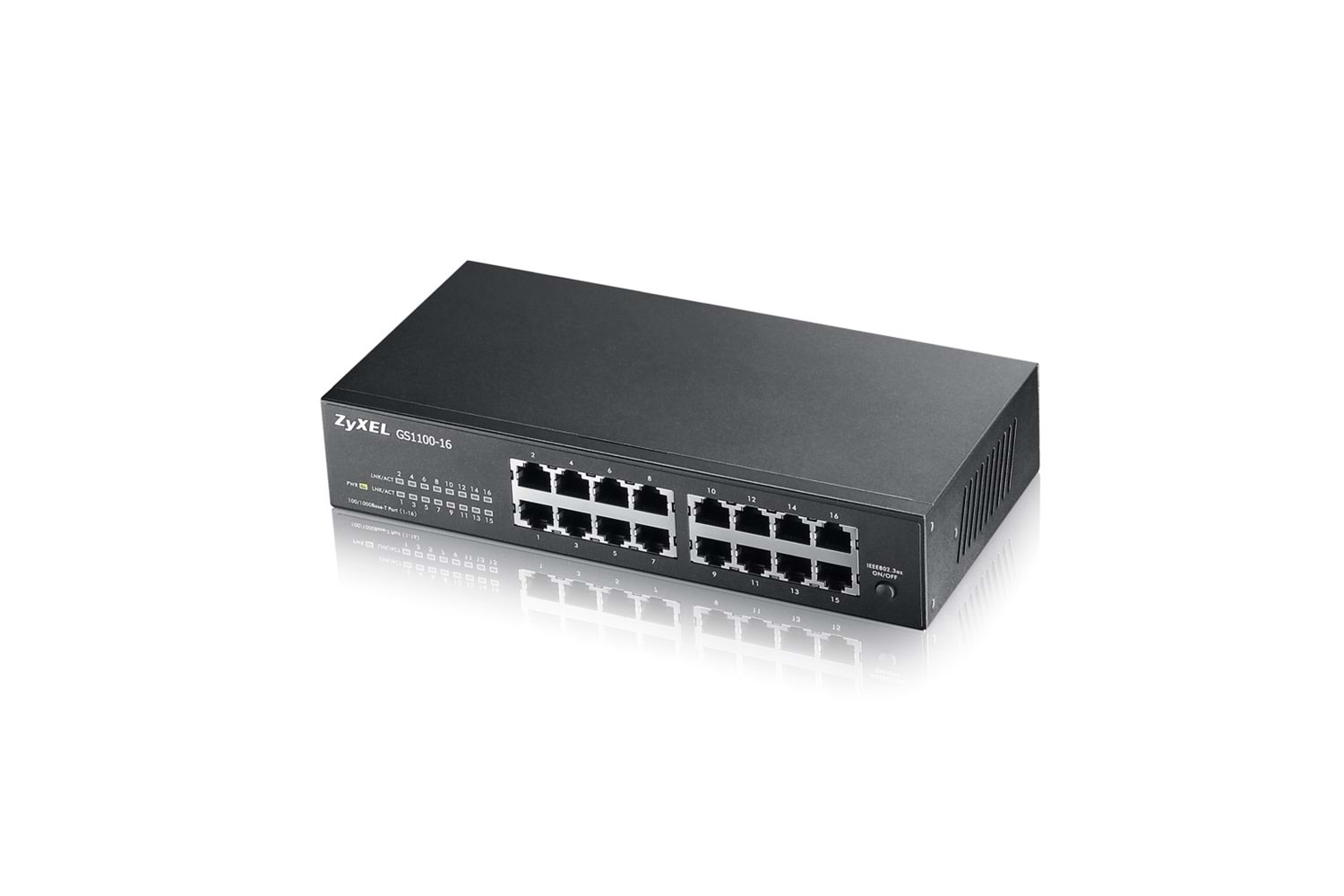 ZyXEL GS1100-16 V3, 16 Port, GigaBit, Yönetilemez, Masaüstü Switch