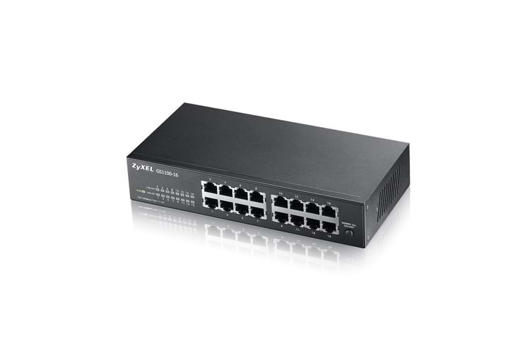 ZyXEL GS1100-16 V3, 16 Port, GigaBit, Yönetilemez, Masaüstü Switch