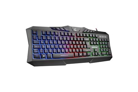 RAMPAGE KM-404, ARGENTI, Rainbow Işıklı, Türkçe Q, USB Kablolu, Gaming, Klavye, Mouse, Kulaklık, Mousepad Set