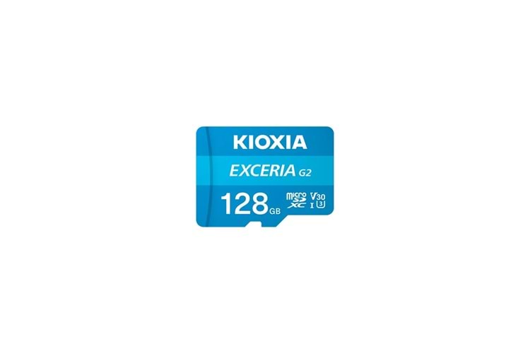KIOXIA 128GB ExceriaG2, LMEX1L128GG2, U1 V30 4K, CL10, 100Mb/s, MicroSD Kart Bellek (SD Adaptörlü)