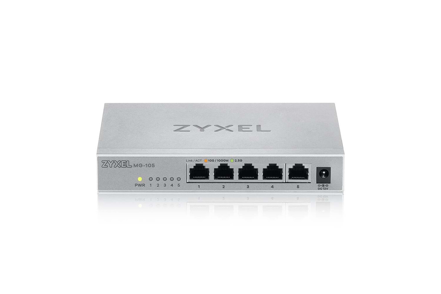 ZyXEL MG-105, 5 Port, GigaBit, Metal Kasa, Yönetilemez, Masaüstü Switch