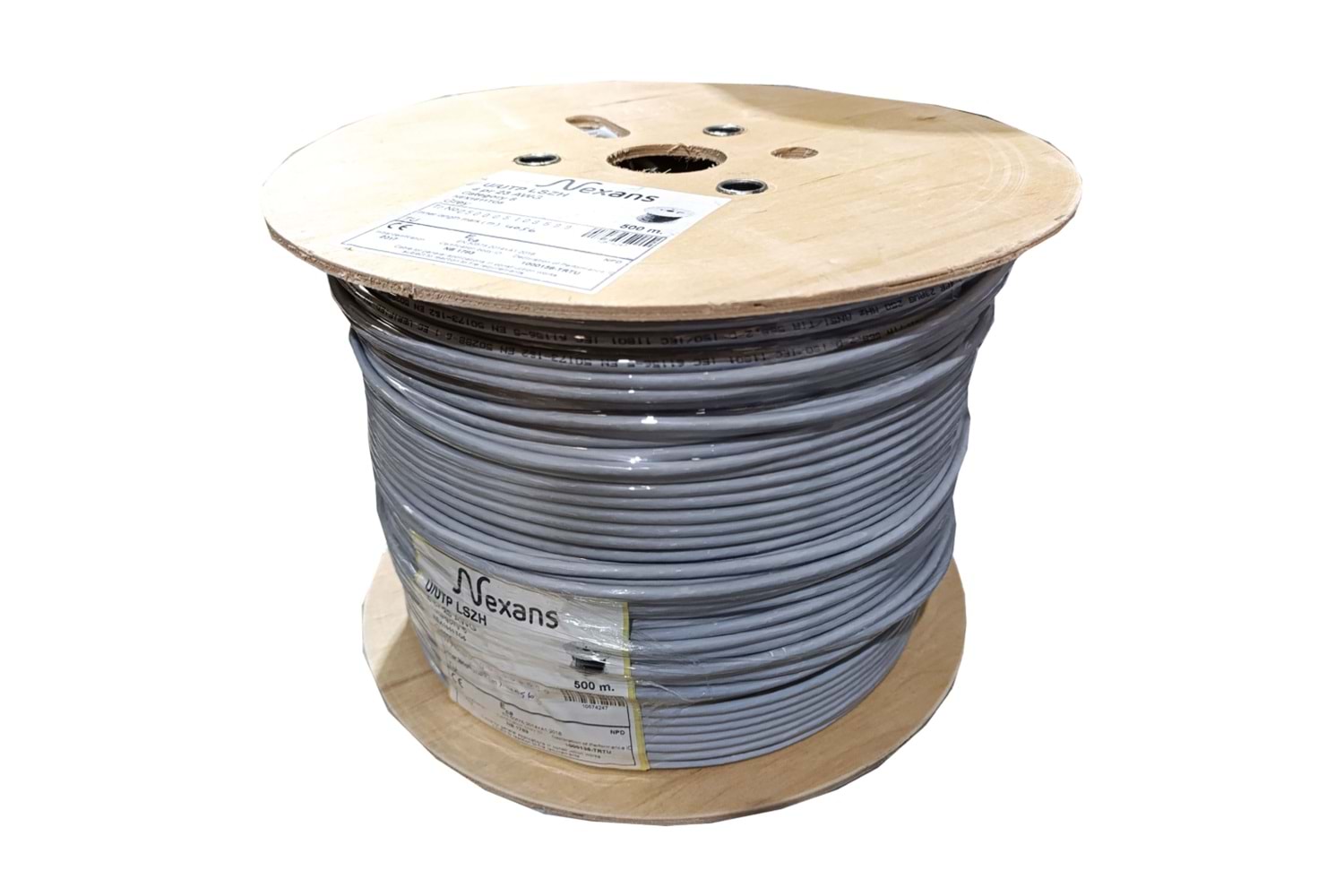 NEXANS NEX1611TO5, GRİ, CAT6, 500M, 23AWG (0,58mm), UTP, %100 Bakır, LSZH Halogen Free, Makara, Kablo