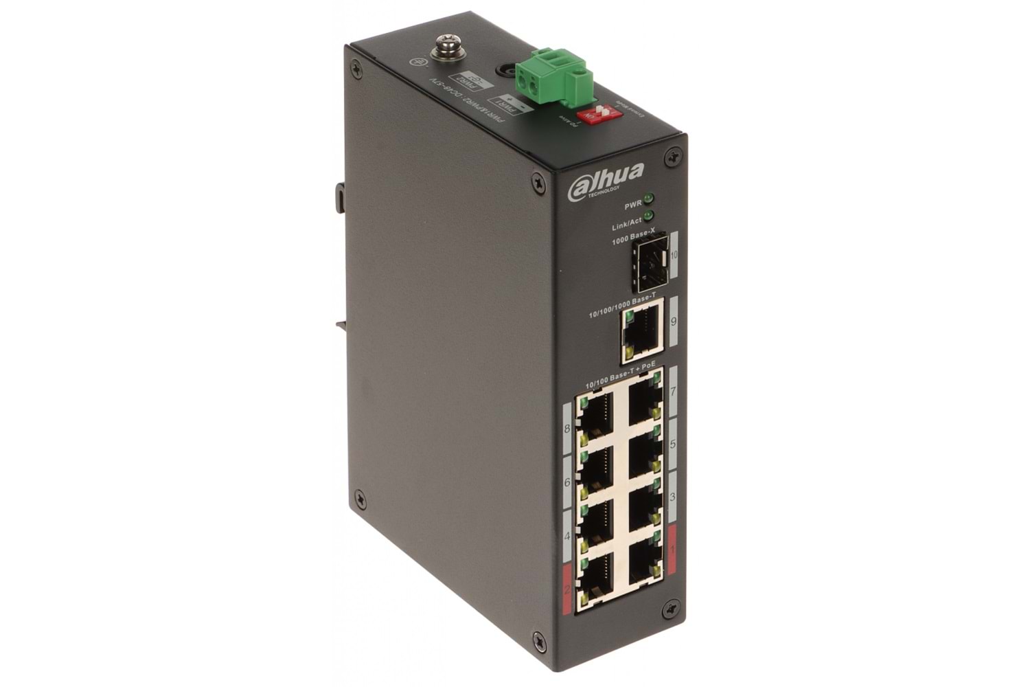 DAHUA PFS3110-8ET-96-V2, 8 Port, Megabit, PoE 96W, 1 Port Gigabit Uplink, 1 Port Gigabit SFP, Yönetilemez, Masaüstü Switch