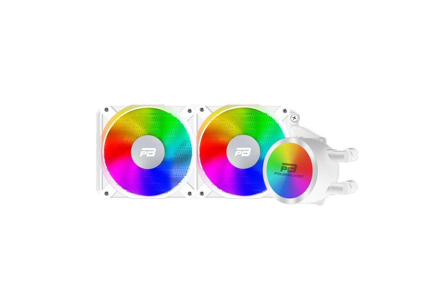 PowerBoost NOBLE 240W, 240mm, Rainbow, 2 Fanlı, (LGA1700/AM4/AM5) Uyumlu, CPU Sıvı Soğutma (Beyaz)