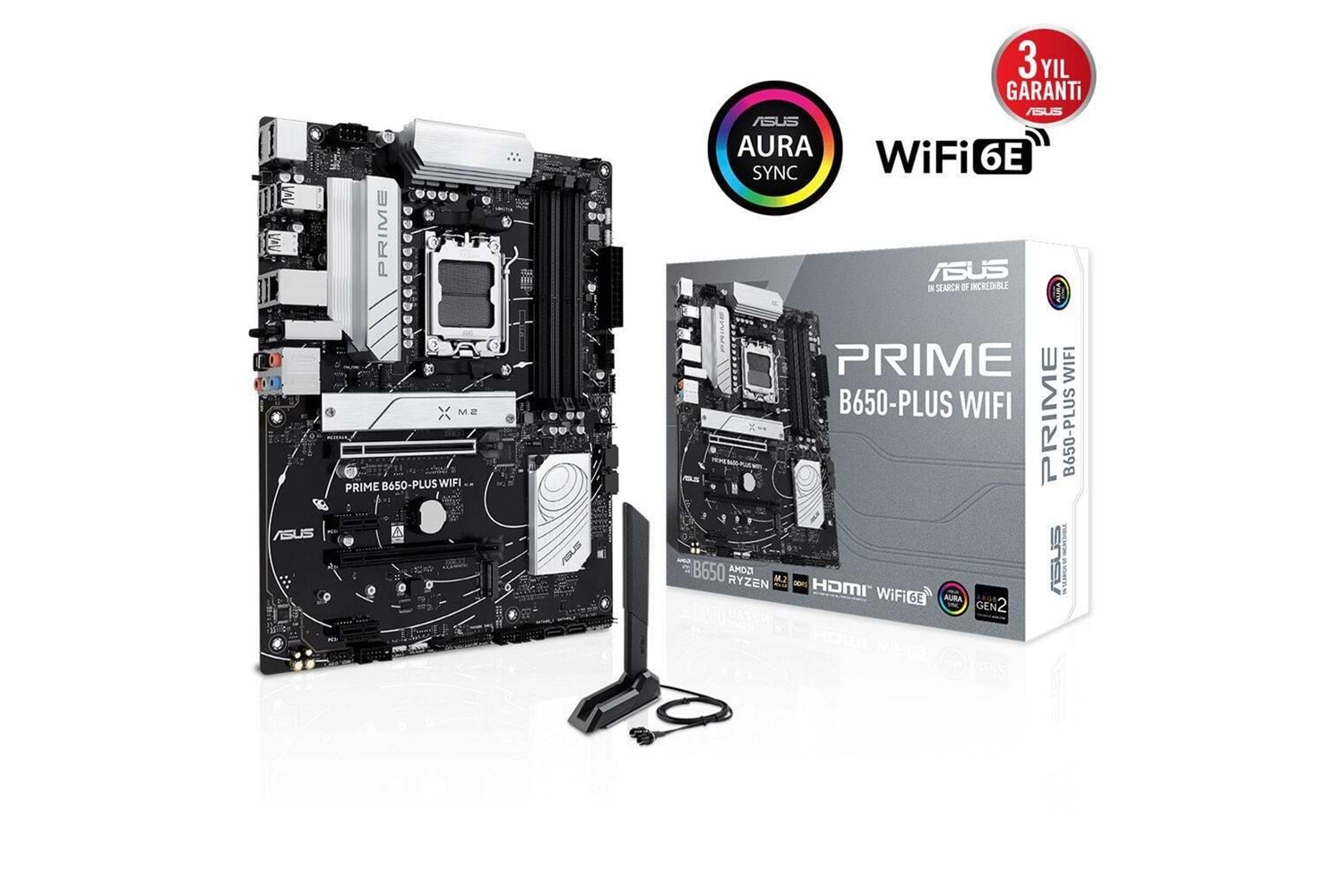 ASUS PRIME B650-PLUS WIFI, 4xDDR5, 2xM.2, HDMI, DP, Type-C, AM5 Soket GAMING Anakart