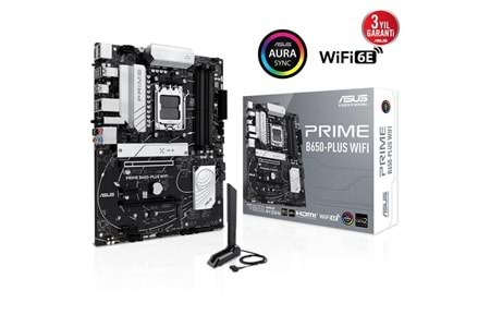 ASUS PRIME B650-PLUS WIFI, 4xDDR5, 2xM.2, HDMI, DP, Type-C, AM5 Soket GAMING Anakart