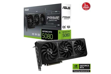 ASUS PRIME-RTX5080-O16G, 16Gb, 256Bit, GDDR7, 1xHDMI, 3xDP GAMING Ekran Kartı