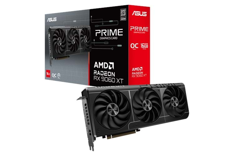 ASUS PRIME-RX9060XT-O16G, 16Gb, 128Bit, GDDR6, 1xHDMI, 2xDP, GAMING Ekran Kartı