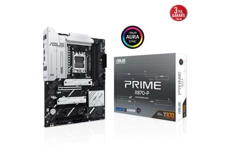 ASUS PRIME X870-P, 4xDDR5, 4xM.2, HDMI, DP, Type-C, AM5 Soket GAMING Anakart