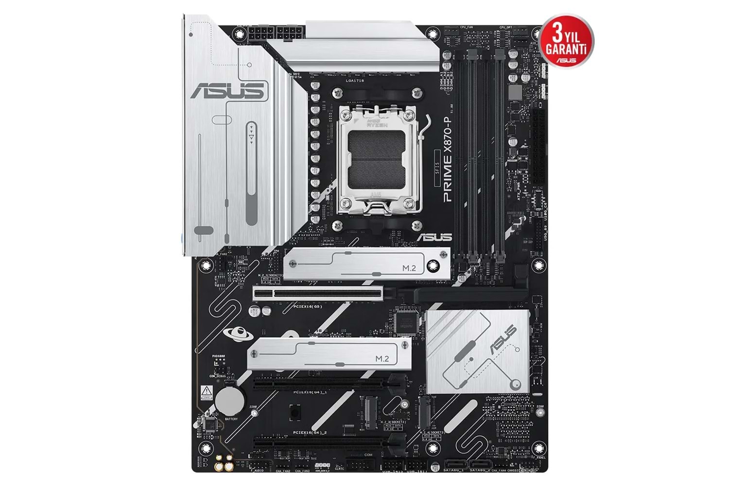 ASUS PRIME X870-P, 4xDDR5, 4xM.2, HDMI, DP, Type-C, AM5 Soket GAMING Anakart