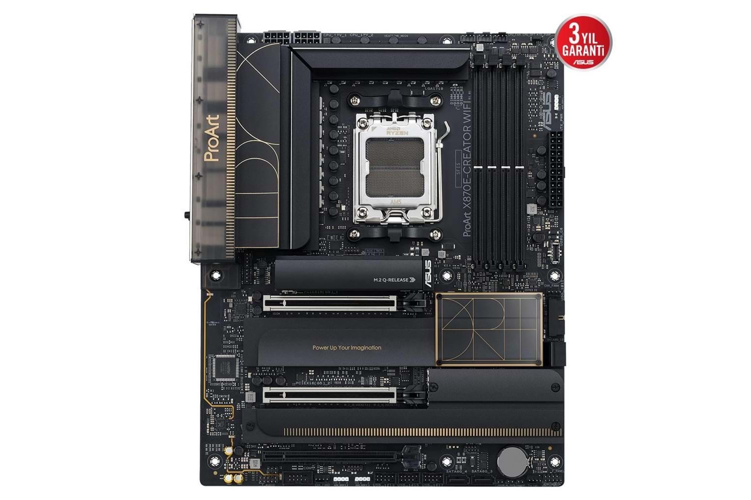 ASUS PROART X870E-CREATOR WIFI, 4xDDR5, 4xM.2, HDMI, DP, Type-C, PCIe 5.0, Wi-Fi 7, Bluetooth v5.4, AM5 Soket GAMING Anakart