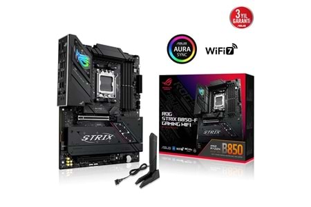 ASUS ROG STRIX B850-F GAMING WIFI, 4xDDR5, 4x M2, HDMI, DP, 2xType-C, Wi-Fi 7, Bluetooth v5.4, AM5 Soket GAMING Anakart