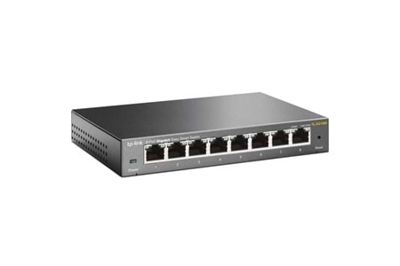 TP-LINK TL-SG108E, 8 Port, GigaBit, Easy Smart, Yönetilebilir, Metal Kasa, Masaüstü Switch