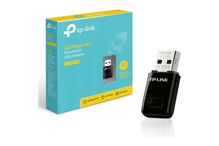 TP-LINK TL-WN823N, 300Mbps, 2.4Ghz, Dahili Anten, Mini Tasarım, USB2.0, WIRELESS ETHERNET