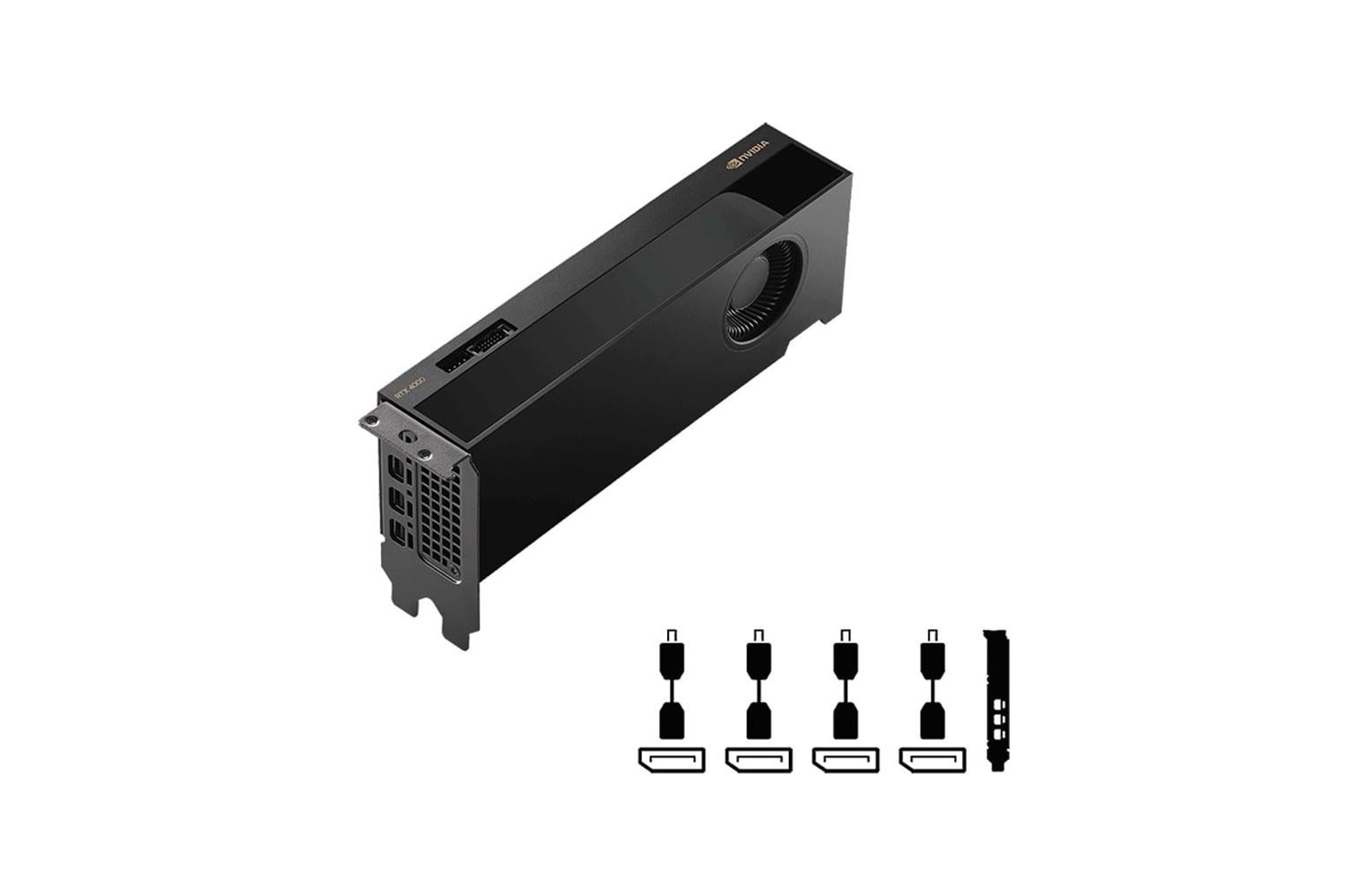 PNY QUADRO VCNRTX4000ADALP-SB, RTX4000 20GB, DDR6, 160Bit, Tek Fan, 4xMini DP, Ekran Kartı