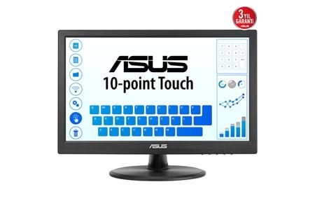 ASUS VT168HR 15.6" 5ms, 60Hz, Dokunmatik, HDMI, D-Sub, Düşük Mavi Işık, FreeSync, TN Panel Monitör