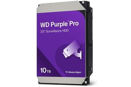 WD PURPLE WD102PURP 3,5" 10TB 256mb, 7200 Rpm, 7/24 Güvenlik HDD (Türkiye Distribütörü Garantili)