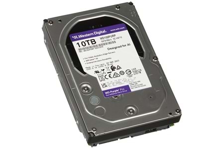 WD PURPLE WD102PURP 3,5" 10TB 256mb, 7200 Rpm, 7/24 Güvenlik HDD (Türkiye Distribütörü Garantili)