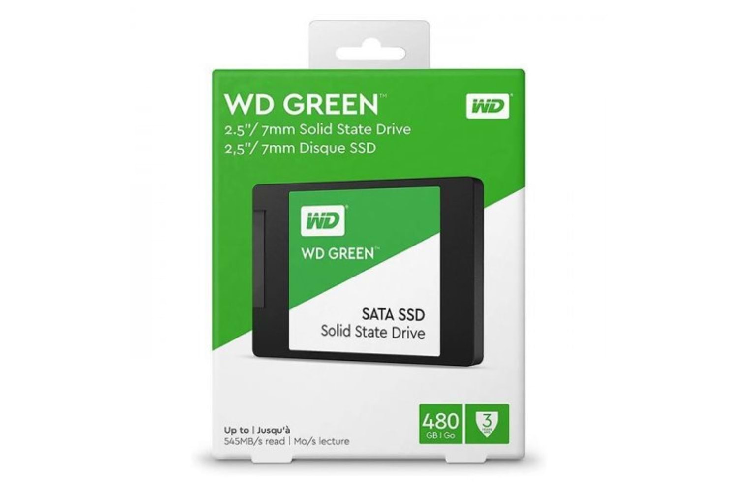 WD Green, WDS480G3G0A, 480GB, 545/465, 3D NAND, 2,5" SATA, SSD