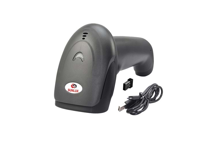 SUNLUX XL-9309B, EL Tipi, Laser, WiFi, Bluetooth, Kablosuz, 300Metre, 1D, Barkod Okuyucu
